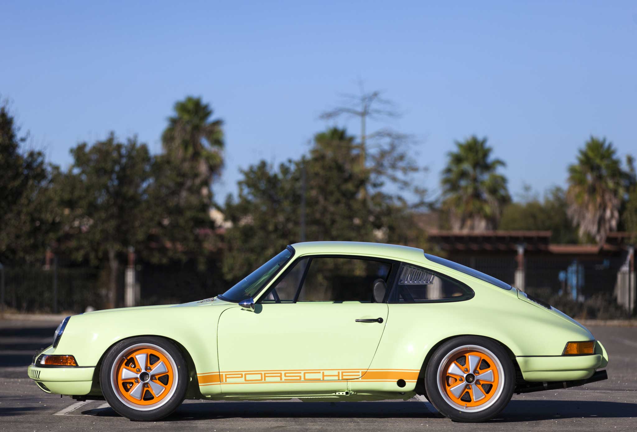 porsche 911 painted in green at Kudensport auto body and paint